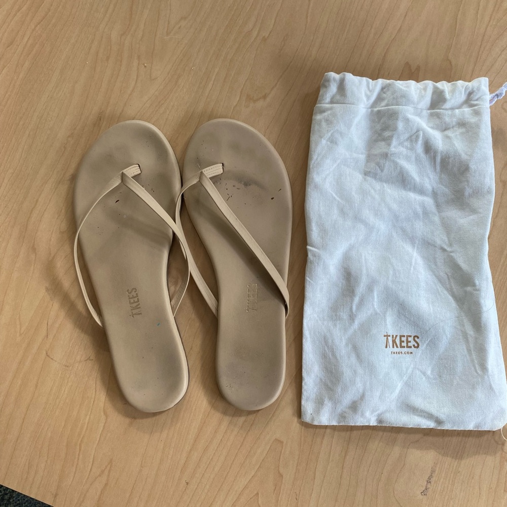 TKEES Nude Sandals with Dust Bag